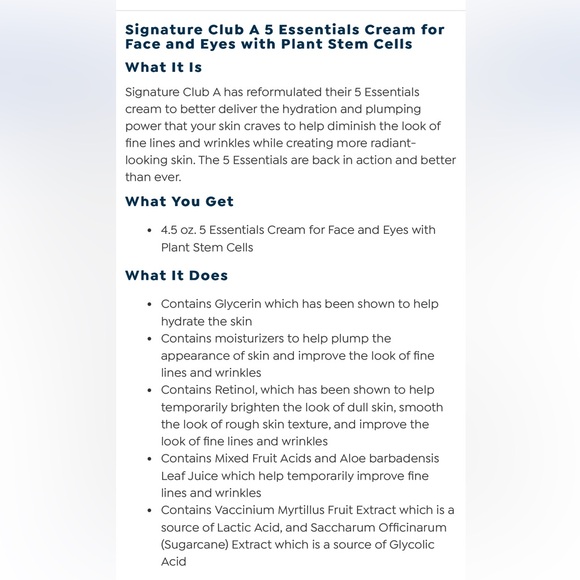 Signature Club A 5 Essentials Creme For Face and Eyes - Picture 4 of 11